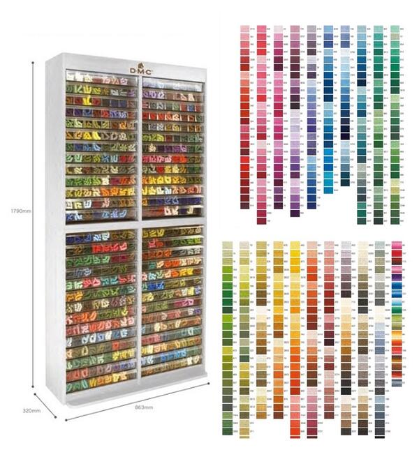 DMC マルチディスプレイ什器LL＋25番刺繍糸 全500色×1箱（12束）合計6000束セット