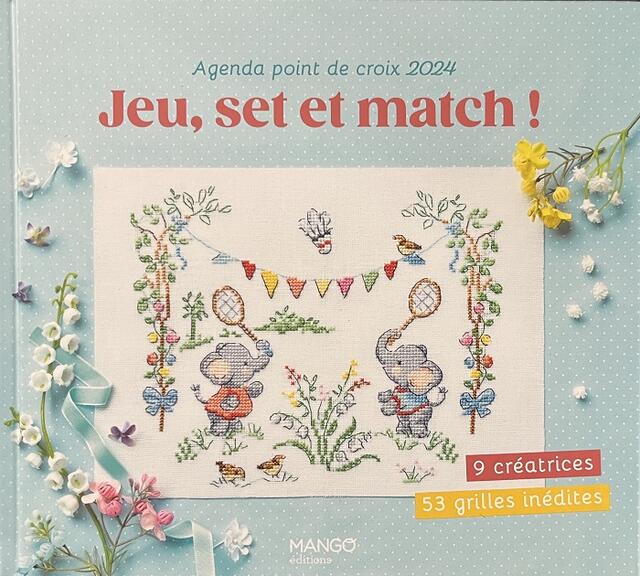 数量限定入荷【MANGO】クロスステッチ図案集 Agenda point de croix 2024 Jeu set et match! ゲーム・セット・マッチ 【数量限定】【送料無料】【メール便】