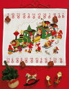 【Permin of Copenhagen】クロスステッチ刺繍キット X-mas Train 34-8225 クリスマスカレンダー&専用ベルプル金具上下セット(ペルミン・デンマーク)【送料無料】