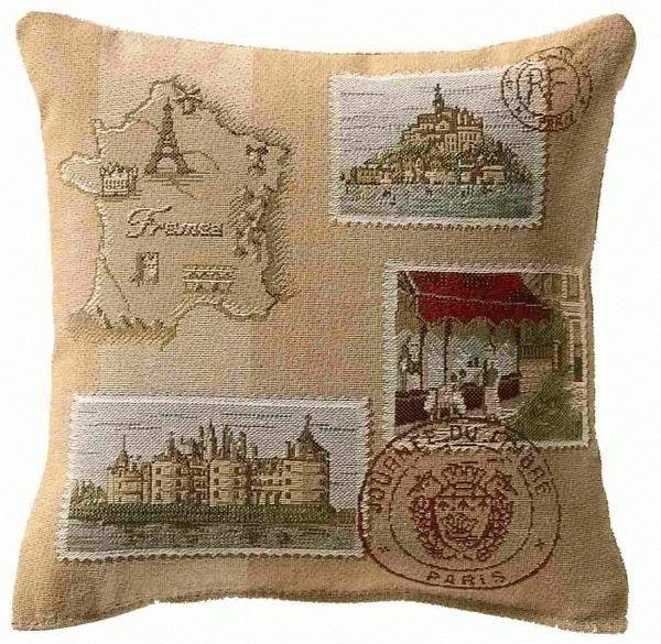 【ART de LYS】 Stamp France 8376 クッションカバー 36cm角 【送料無料】【あす楽】【HLS_DU】