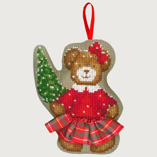 ★数量限定セール★【ル ボヌール デ ダム】 刺繍キット 2736 Ourse Jupette スカートのクマちゃん 【あ..