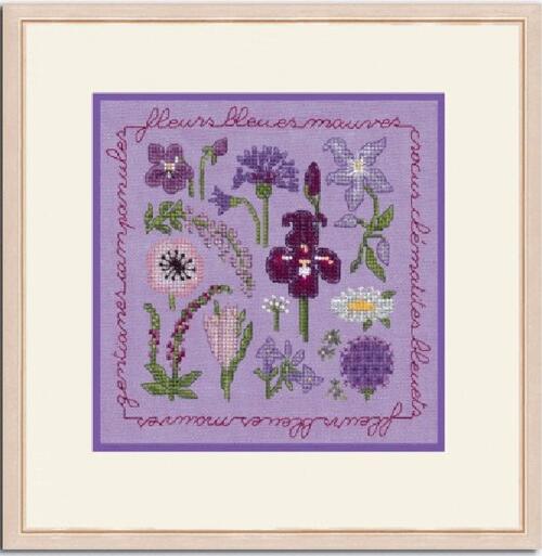 ★新発売★クロスステッチ刺繍キット 2281 Lilac And Blue Flowers ライラックと青い花 Le Bonheur des Dames / France