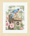 【Lanarte ラナーテ】 クロスステッチ 刺繍キット 0008325 Garden blue birds ブルーバード（14CT アイーダ布） 【あす楽】【HLS_DU】【送料無料】
