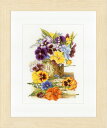 【Lanarte ラナーテ】 クロスステッチ 刺繍キット 0154464 Pot of pansies パンジー（14CT アイーダ布）【あす楽】【HLS_DU】【送料無料】