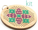 【Red Gate Stitchery】 バンブーペンダントキット BP11 ラウンド・幾何学柄 パープル&エメラルドグリーン 【あす楽】【HLS_DU】