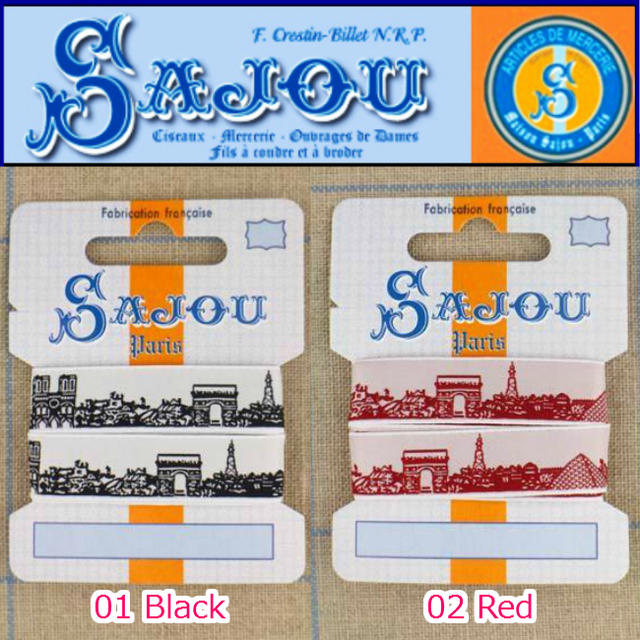 ※在庫限り【Sajou】 サジュー リボンテープ Sajou Paris　RUB_POL_014_PARIS 【1M巻き】 【あす楽】【HLS_DU】のサムネイル