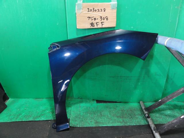 【中古】中古部品 プジョー 308 T7W5F02 右フロントフェンダー 【3310220100-001607346210600】