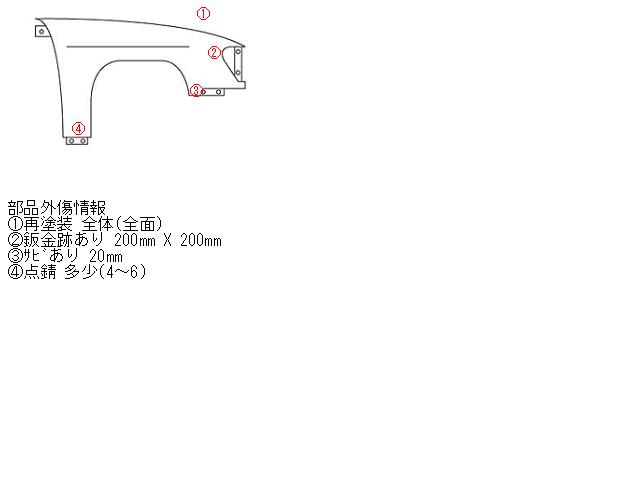 【中古】中古部品 ワゴンR CV21S 右フロントフェンダー 【3330430100-000449264510600】