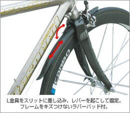 【自転車専門店】自転車用 泥除け（ドロヨケ）細身のタイヤ向け フェンダーセット（前後泥よけセット）自転車用 FLINGER SW-663FR GDF08000クロスバイク 26インチ 700c 細身のタイヤ向け前後泥よけセット