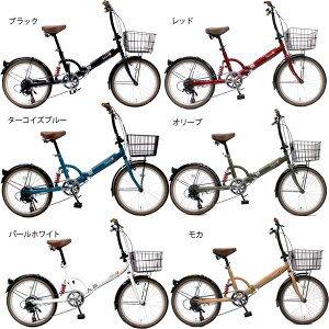 【自転車専門店】★楽天ランキング 1位受賞商品★ 折りたたみ自転車 20インチ 軽量 コンパクト 大人気 サスペンション セット シマノ6段変速ギア カゴ付き カギ LEDライト付き 6色 FS206LL-37 シティサイクル TOPONE トップワン 通勤 通学 お買い物