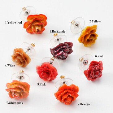 【決算特価】 【1000円均一】 在庫限りrose blooming pierced earrings ピアス 花 バラ