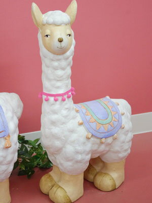 ★倉庫移転の為、総売り尽くしセール！★ レジン製 高さ54cm アンデスラマM オブジェ 置物 飾り ...