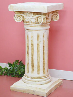 コラムスタンド 花台 屋外 アンティーク 【送料無料】ローマ風 フラワースタンド 鉢置き おしゃれ 置物 ゴージャス コーナーテーブル 飾り台 玄関 コーナー 観葉 植物 置き台 ホワイト サイドテーブル 白 クラシック ガーデン オーナメント 薔薇 園芸 ガーデニング 円柱のサムネイル