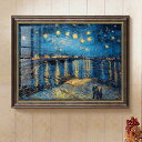 ★倉庫移転の為、総売り尽くしセール!★ 送料無料 名画額絵 アンティーク調フレーム 幅40×高さ32cm ゴッホ 画 ブラウン枠 絵画 インテリア 額入り イン...