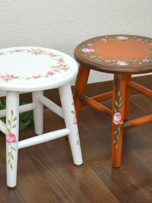 茶系薔薇スツール🌹アウトレット特価！花台/踏み台に【今だけ】