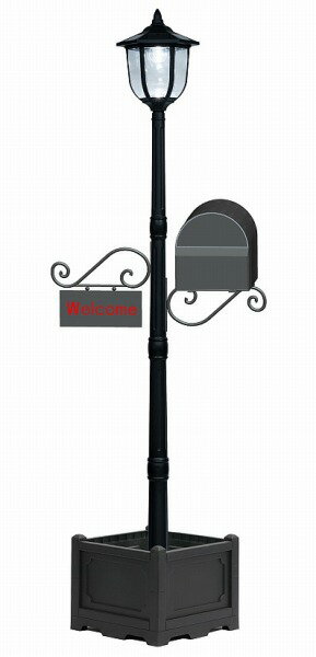 【メーカー直送】 TAN-962 谷村実業 四角いプランター付き街灯 ポスト・ネームプレート付き LED（電球..