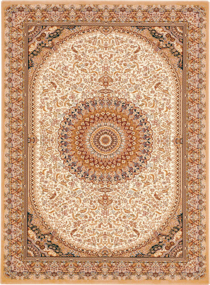 【メーカー直送】 カーペット ラグ マット 約3畳 200×250 クリーム ペルシャ絨毯風 ウィルトン織 トルコ産 ネシア 2915 Globe ディーパス