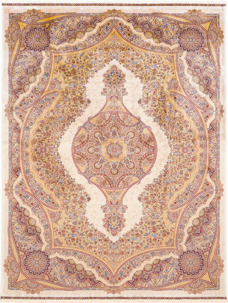 【メーカー直送】 カーペット ラグ マット 約1畳 144×80 クリーム ペルシャ絨毯風 ウィルトン織 150万ノット ベルギー産 ペンハリガン 1206-N1 Globe ディーパス