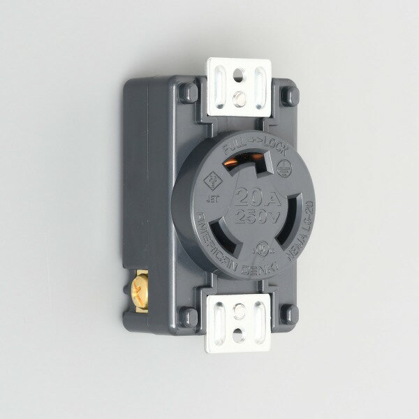 乐天商城 - 3220-P-L6UL アメリカン電機 引掛形 パネル用コンセント(UL/CSA規格認定仕様) 接地形2P 20A 250V