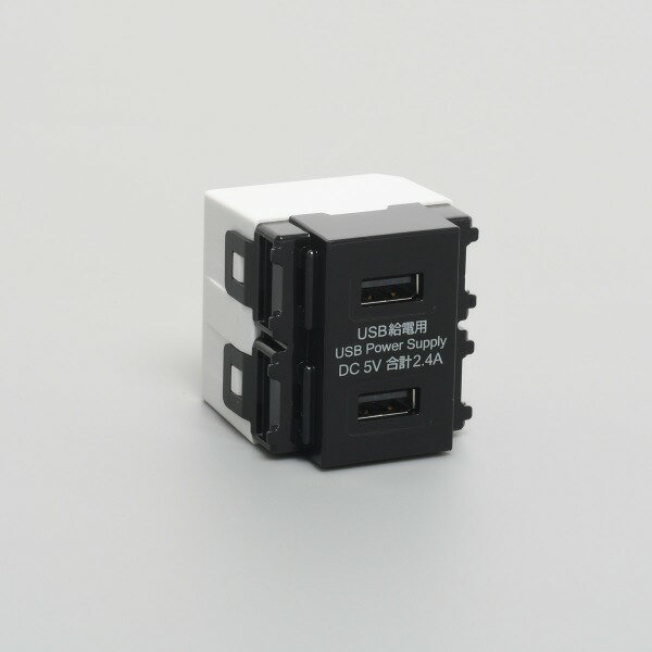 樂天商城 - A200B アメリカン電機 埋込USB給電コンセント2コ口 黒 2.4A 5V