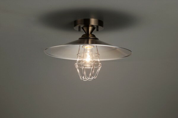 Rakuten - GLF-3490 後藤照明 小型シーリングライト 〆付けガード・アルミP1Lセード 白熱灯