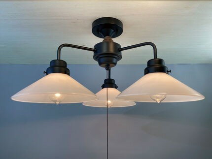 Pendant Lamps - GLF-3545BKX 後藤照明 シャンデリア 乳白P1ガラスセード ブラック 3灯 ランプ別売