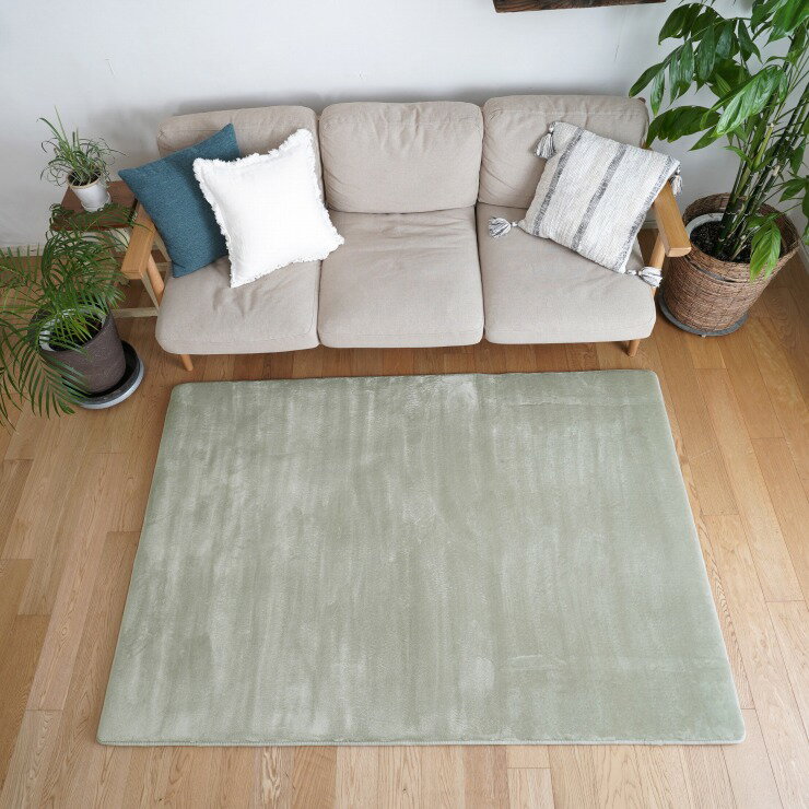 【メーカー直送】 低反発 高反発 3層ウレタン フランネル ラグ 190×190cm正方形 2畳 セージグレー LM-1..