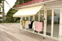 【メーカー直送】 TAN-902-20(BE) 谷村実業 物干し竿付きオーニング ベージュ 2m (柱の色:白)