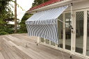 【メーカー直送】 TAN-907-20(ST) 谷村実業 物干し竿付き前幕オーニング ストライプ 2m (柱の色:白)