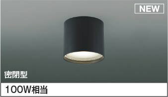 AU54782 コイズミ 軒下用シーリングライト ブラック LED（昼白色）