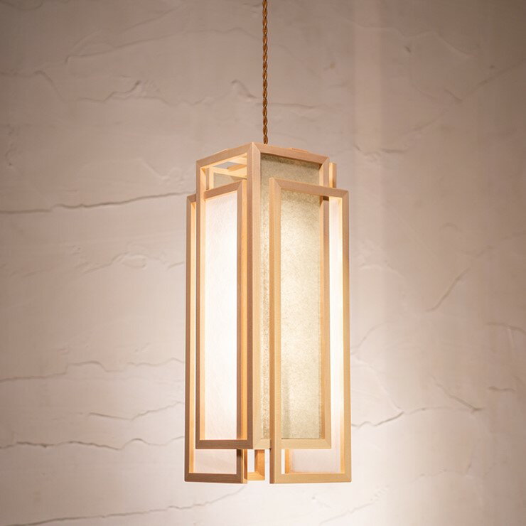 乐天商城 - 【メーカー直送】 【P10倍】 新洋電気 旬 和風ペンダントライト 白×銀鼠 白熱灯 AP850-B 和室 照明 強化和紙 ワーロン素材 おしゃれ 日本製 国産 木製