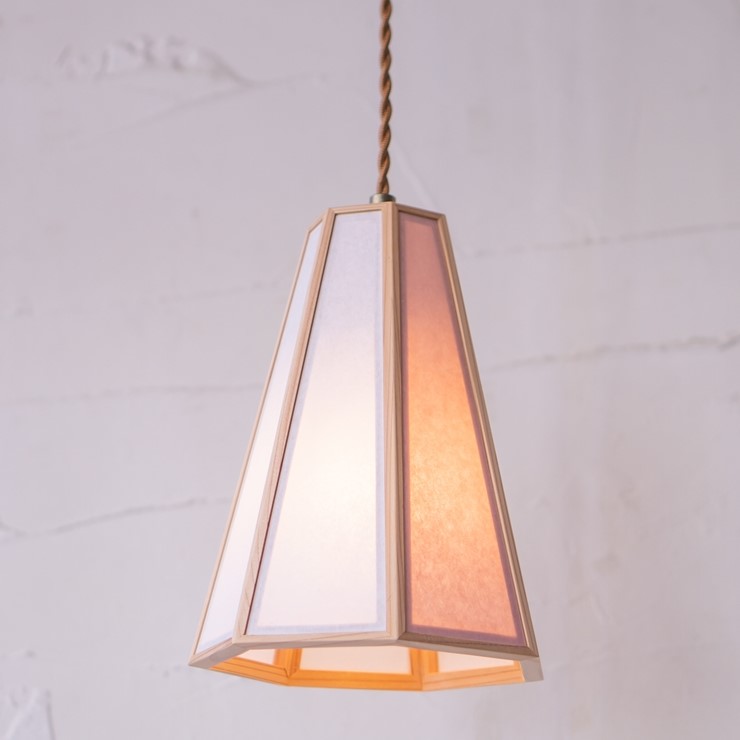 【メーカー直送】 【P10倍】 新洋電気 律 和風ペンダントライト 白×桜色 白熱灯 AP851-I 和室 照明 強化和紙 ワーロン素材 おしゃれ 日本製 国産 木製