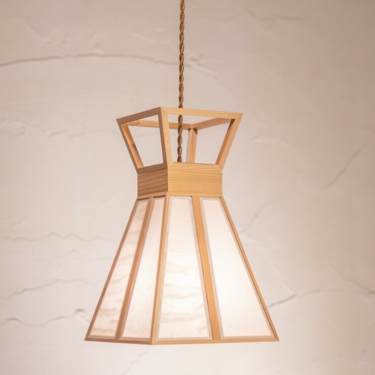 【メーカー直送】 新洋電気 杯 和風ペンダントライト 白熱灯 AP839 和室 照明 強化和紙 ワーロン素材 おしゃれ 日本製 国産 木製