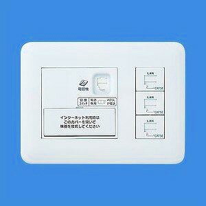 WTF35736W パナソニック 宅内LANパネル ひらいてねット + プラス(4箇所用)(簡易耐火プレート)