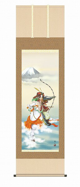 【メーカー直送】 掛け軸 床の間 掛軸 モダン 波上武者 榎本東山 尺五
