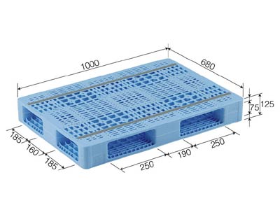【メーカー直送】 【法人限定・個人宅配送不可】 R4-068100 サンコー プラスチックパレット 三甲 ライトブルー （プラパレ）