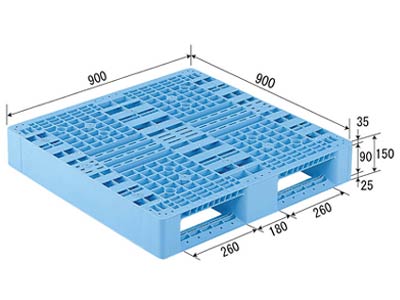 【メーカー直送】 法人様限定 D2-909 サンコー プラスチックパレット 三甲 ライトブルー （プラパレ）