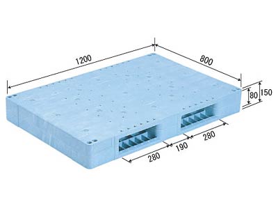 【メーカー直送】 法人様限定 R2-812F サンコー プラスチックパレット 三甲 ライトブルー （プラパレ）