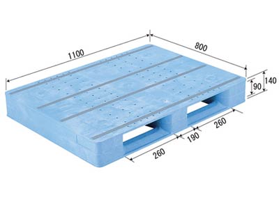 【メーカー直送】 法人様限定 D2-811F サンコー プラスチックパレット 三甲 ライトブルー （プラパレ） 1