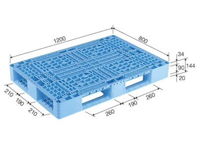 【メーカー直送】 法人様限定 D4-812 サンコー プラスチックパレット 三甲 ライトブルー （プラパレ）