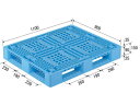 【メーカー直送】 法人様限定 D4-911-2 サンコー プラスチックパレット 三甲 ライトブルー (プラパレ)