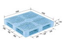 【メーカー直送】 法人様限定 R4-1010F サンコー プラスチックパレット 三甲 ライトブルー (プラパレ)