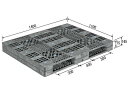 【メーカー直送】 法人様限定 R2-1114F-4 サンコー プラスチックパレット 三甲 グレー (プラパレ)