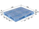 【メーカー直送】 法人様限定 D4-1012-4 サンコー プラスチックパレット 三甲 ライトブルー (プラパレ)