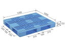 【メーカー直送】 法人様限定 R4-1012-6 サンコー プラスチックパレット 三甲 ライトブルー (プラパレ)