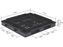 【メーカー直送】 法人様限定 D4-114118 サンコー プラスチックパレット 三甲 ブラック (プラパレ)