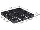 【メーカー直送】 法人様限定 D4-1111-14 サンコー プラスチックパレット 三甲 ブラック (812300) (プラパレ)