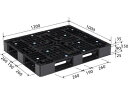 【メーカー直送】 法人様限定 D4-1012-9 サンコー プラスチックパレット 三甲 ブラック (プラパレ)