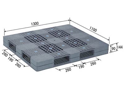 【メーカー直送】 法人様限定 R4-1113 サンコー プラスチックパレット 三甲 グレー （プラパレ）