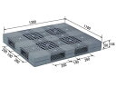 【メーカー直送】 法人様限定 R4-1113 サンコー プラスチックパレット 三甲 グレー (プラパレ)